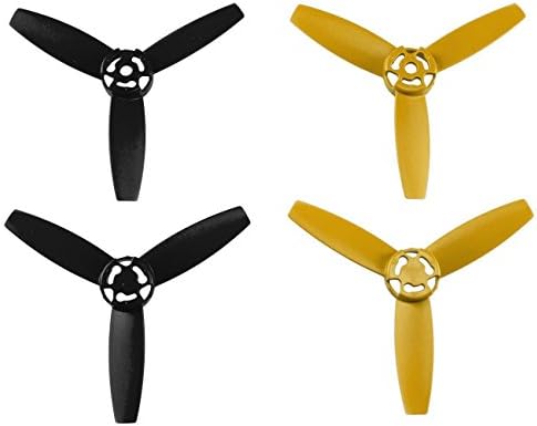 XJJ 3 Blades Rotor Propeller Props CW/CCW for Parrot Bebop Drone 3.0 Quad (Black,Yellow) Pack of 1set