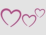 Produkt-Bild: Wandtattoo Herzchen 3 s&uuml;&szlig;e Herz Wandsticker (HZ1)-violett40