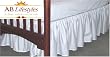 Crib Dust Ruffle 100% Cotton Gathered 14 drop White