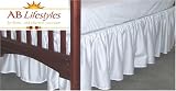 Crib Dust Ruffle 100% Cotton Gathered 14 drop White