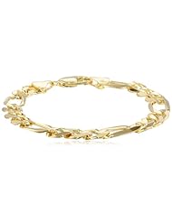 14k Yellow Gold Figaro Bracelet, 8"