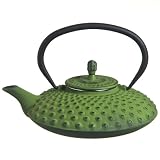 Large Japanese Style Cast Iron Teapot Bamboo Black Pot