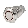 Amico Angel Eye RED Led Light 16mm 12V Metal Momentary Push Button Switch