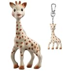 Sophie the Giraffe Teether and Sophie the Giraffe Keychain with Reusable Dainty Baby Bag Bundle