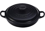 Le Creuset Signature Enameled Cast-Iron 1-1/2-Quart Round Braiser, Matte Black