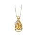 14K Yellow Gold 0.04 ct. Diamond and 6 x 4 MM Oval Shaped Citrine Pendant with Chain