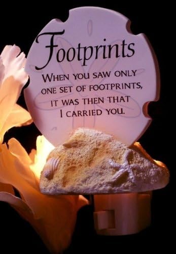 Americanoutfitter Footprints Poem Night Light - Perfect Gift For Men Women Couples Grandpa Father Mother Engagement Wedding Anniversary Christmas Birthday Him Her Sister Wife Husband