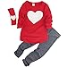 Jastore® Kids Girl Cute 2PCS Heart Shaped Clothing Set Long Sleeve Top +Leggings