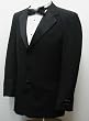 New Mens Five Piece (5pc) Complete Single Breasted Black Tuxedo - Jacket, Pants, Shirt, Satin Bow Tie, and Cummerbund Included