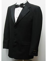 New Mens Five Piece (5pc) Complete Single Breasted Black Tuxedo - Jacket,... by New Era Factory Outlet