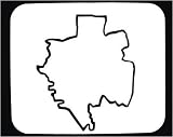 Decorated Mouse Pad with map, "black and white", Gabon, starburst, geograpy, region, Africa, outline, area, land