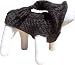 Haute Handmade Designer Heather Grey Cable Knit hooded Dog Sweater, Size: Large