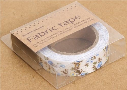 Imagen 2 de Cinta blanca decorativa con flores azules y amarillas