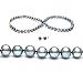 Freshwater Cultured Pearls Set 18 Inches 1-Strand 7-8mm Black Pearl Necklace & 7-8mm Black Pearl Earrings