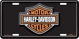 Harley-Davidson Bar and Shield -Black Auto Tag - Stamped Metal