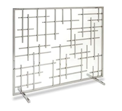 Pilgrim 18267 Home and Hearth Contemporary Fireplace Summer Screen, Polished Nickel