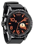 Nixon Men’s 51-30 Pu Analog Watch In All Black / Orange / Sunrise