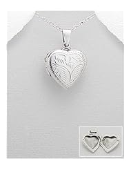 Heart Locket Pendant Necklace In 92.5 Sterling Silver