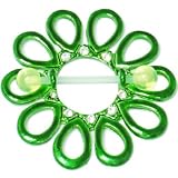 BIOPLAST Green JEWELED FLOWER Nipple Shield