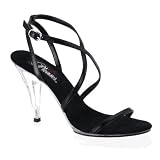 4 Inch Sexy Prom Shoe Stiletto Heel Ankle Wrap Black Leather
