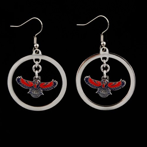 Atlanta Hawks Floating Logo Hoop Earrings