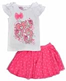 Young Hearts Pink & White Hearts Print Toddler Girls 2Pc Skort Set