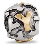 41Ayd2lLLHL. SL160  Ryssa Alphabet Story Troll Bead in 925 Sterling Silver with 18KT Gold letter Y plating Reviews