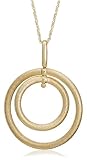 14k Yellow Gold Double Circle Pendant, 18