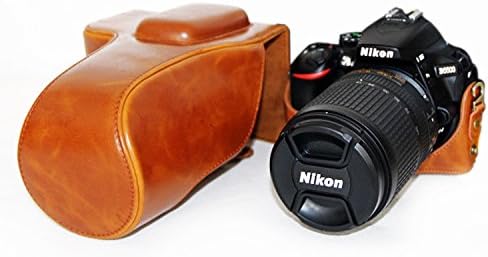 zdMoon Brown Leather Hard camera case bag Grip for Nikon D5500