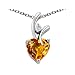 1.95 cttw 925 Sterling Silver 14K Gold Plated Genuine Heart Shaped Citrine Pendant