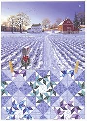 Rebecca Barker The Wreath Quiltscapes Christmas Holiday Set of 6 Cards 5" x 7"