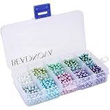 Beadnova 4mm 1000pcs Tiny Satin Luster Glass Pearl Round Beads Assortment Mix Lot for Jewelry Making - Set M02