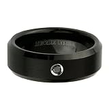 8mm 1 one Stone Black Diamond Bezel Men's Tungsten Carbide COMFORT-FIT Wedding Band Ring (Size 8 to 12)