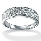 Diamond Platinum Over Silver Ring