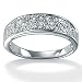 Diamond Platinum Over Silver Ring