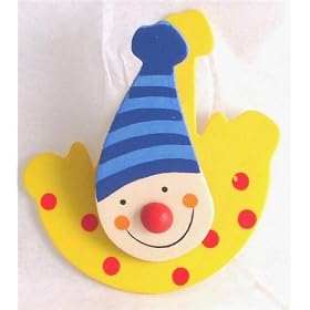 Magnetic wooden note clip - Clown