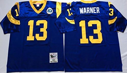Men's Kurt Warner #13 Blue Throwback Football Jersey Large