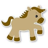 Walls 360 Peel & Stick Paddleduck Fabric Wall Decals: Harry Horse (24 in x 19.5 in)