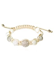 Sterling Silver Diamond Pave Round Beads Macrame Bracelet Hand Crafted Jewelry