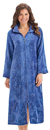 Floral Front Zipper Bath Robe