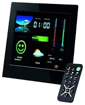Intenso Weatherstar Digitaler Bilderrahmen mit Wetterstation (20,32cm (8 Zoll) Farbdisplay, SD/SDHC/MMC/MS Slot, Fernbedienung) schwarz
