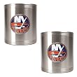 New York Islanders 2pc Stainless Steel Can Holder Set- Primary Logo NHL Hockey