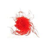 Fabulous Feather Pin or Hat Trim in Red