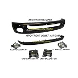 02-05 DODGE RAM 1500 F BUMPER BLK APRON FOG BRACKET 6PC 