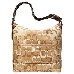 Coach Optic Chelsea Large Hobo Shoulder Bag Tote 10991 Khaki Gold