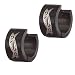 Sterling Silver Stainless Steel Black Flower Ribbon Earrings