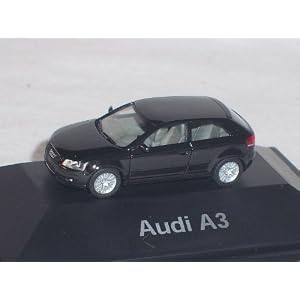 AUDI A3 A 3 3 TÜRER SCHWARZ GRAU HO H0 1/87 HERPA MODELLAUTO MODELL AUTO SONDERANGEBOT
