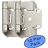 Amerock BP7550-G10 Satin Nickel Self-Closing Partial Wrap Cabinet Hinge 1/2" Overlay, 10 Pair Pack