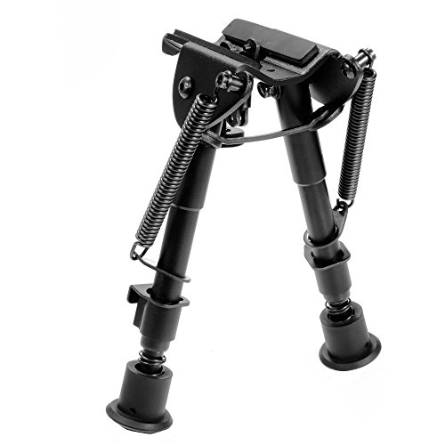 Ohuhu 6-Inch to 9-Inch Adjustable Handy Spring Return Sniper Hunting Tactical Rifle Bipod (Black)