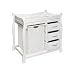 Badger Basket Company Sleigh Style Changing Table with Hamper/3 Baskets in White
